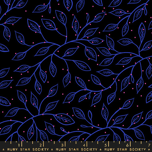 Glow Garden Wandering Vine in Black RS2118 14N - Ruby Star Society Sold by the Half Yard